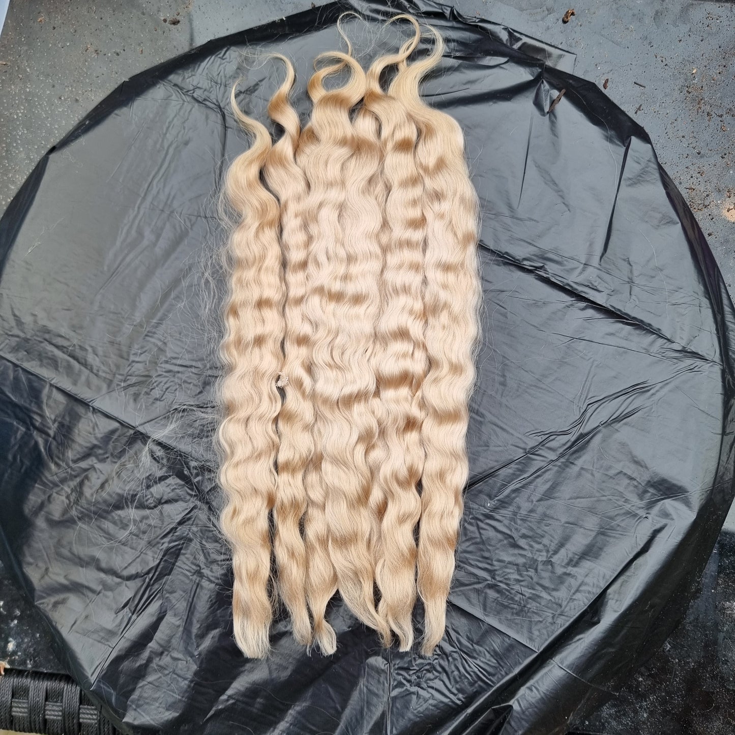 Curly light golden blonde