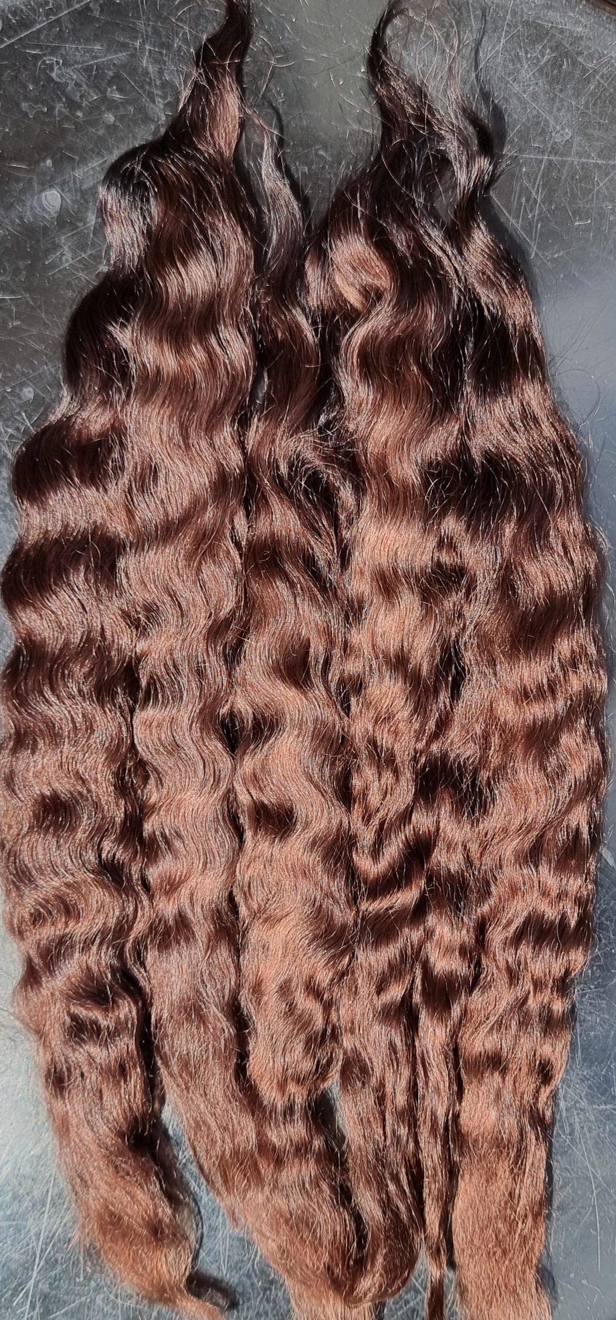 Wavy/curly medium chocolate brown