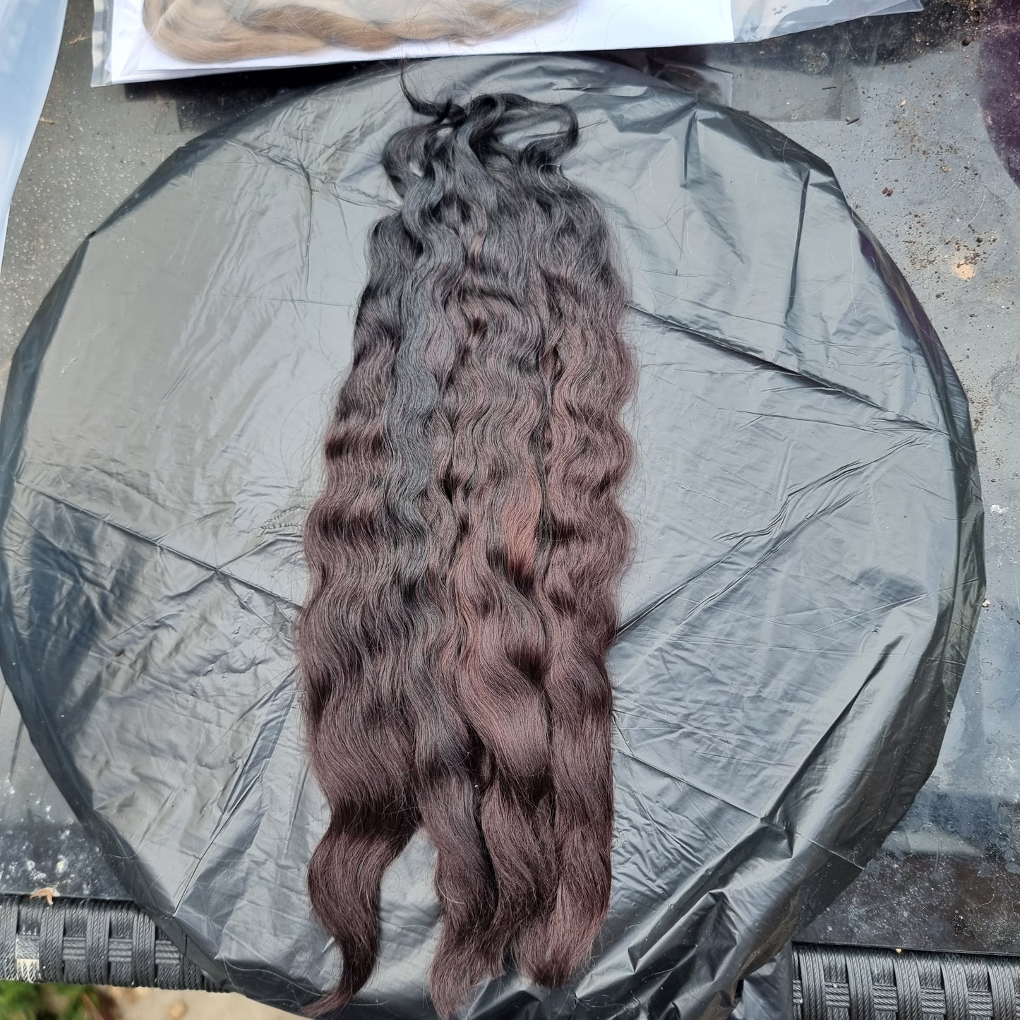 TODDLER  slightly wavy dark brown hair