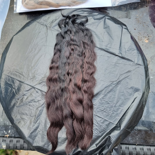 TODDLER  slightly wavy dark brown hair